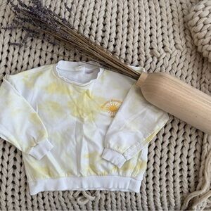 Kids Tie-Dye Sweatshirt - White and Yellow